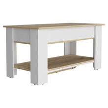 Load image into Gallery viewer, Storage Table Polgon, Extendable Table Shelf, Lower Shelf, Light Oak / White Finish-6
