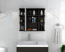Load image into Gallery viewer, Medicine Cabinet Milano,Six External Shelves Mirror, Black Wengue Finish-1
