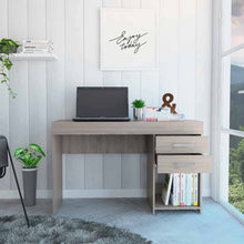 Load image into Gallery viewer, Computer Desk Limestone, Two Drawers, Light Gray Finish-1
