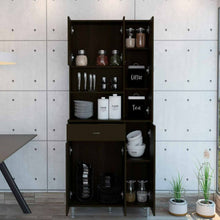 Load image into Gallery viewer, Kitchen Pantry Piacenza, Double Door Cabinet, Black Wengue Finish-1
