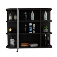 Load image into Gallery viewer, Medicine Cabinet Milano,Six External Shelves Mirror, Black Wengue Finish-6
