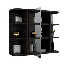 Load image into Gallery viewer, Medicine Cabinet Milano,Six External Shelves Mirror, Black Wengue Finish-4
