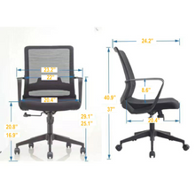 Load image into Gallery viewer, Office Chair Ovni, Fixed Armrest, Class Three Gaslift, Mesh, Black Wengue/ Smoke Finish-3
