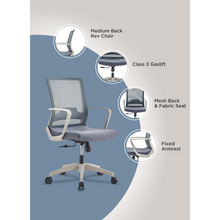 Load image into Gallery viewer, Office Chair Ovni, Fixed Armrest, Class Three Gaslift, Mesh, Black Wengue/ Smoke Finish-2

