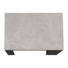 Load image into Gallery viewer, Kitchen Island Doyle, Three Side Shelves, Black Wengue and Ibiza Marble Finish-5
