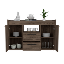Load image into Gallery viewer, Sideboard Perssiu, Two Drawers, Double Door Cabinets, Dark Walnut Finish-2
