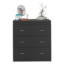 Load image into Gallery viewer, Three Drawer Dresser Litress, Metal Handles, Black Wengue Finish-2
