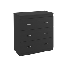 Load image into Gallery viewer, Three Drawer Dresser Litress, Metal Handles, Black Wengue Finish-5
