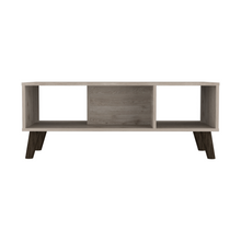 Load image into Gallery viewer, Coffee Table Plex, Two Open Shelves, Four Legs, Light Gray Finish-2
