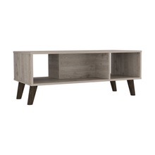 Load image into Gallery viewer, Coffee Table Plex, Two Open Shelves, Four Legs, Light Gray Finish-6
