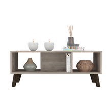 Load image into Gallery viewer, Coffee Table Plex, Two Open Shelves, Four Legs, Light Gray Finish-1
