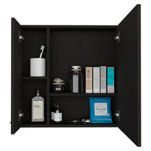 Load image into Gallery viewer, Medicine Cabinet Prague, Four Internal Shelves, Single Door, Black Wengue Finish-3
