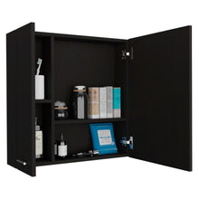 Load image into Gallery viewer, Medicine Cabinet Prague, Four Internal Shelves, Single Door, Black Wengue Finish-5

