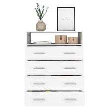 Load image into Gallery viewer, Four Drawer Dresser Wuju, One Shelf, White Finish-2
