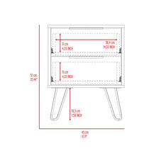 Load image into Gallery viewer, Nightstand Skyoner 2, Harpin Legs, Two Drawers, White Finish-8
