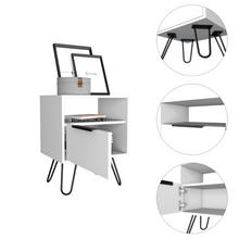 Load image into Gallery viewer, Nightstand Skyoner, Single Drawer, Hairpin Legs, White Finish-6
