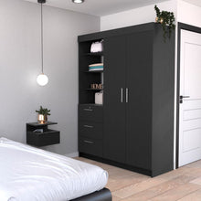 Load image into Gallery viewer, Kenya 2 Piece Bedroom Set, Armoire + Nightstand, Black Wengue Finish-0
