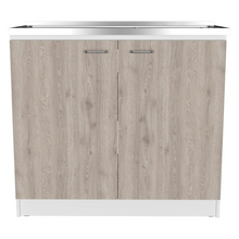 Load image into Gallery viewer, Utility Sink Vernal, Double Door, Smokey Oak / Light Gray Finish-3
