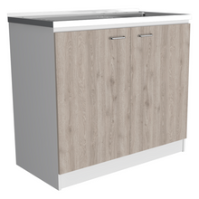 Load image into Gallery viewer, Utility Sink Vernal, Double Door, Smokey Oak / Light Gray Finish-5
