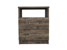 Load image into Gallery viewer, Nightstand Olienza, Two Drawers, One Shelf, Dark Brown Finish-3
