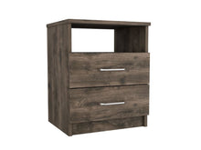 Load image into Gallery viewer, Nightstand Olienza, Two Drawers, One Shelf, Dark Brown Finish-5
