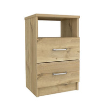 Load image into Gallery viewer, Nightstand Olienza, Two Drawers, One Shelf, Light Oak Finish-5
