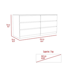 Load image into Gallery viewer, 6 Drawer Double Dresser Tronx, Superior Top, Light Gray Finish-7
