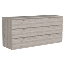 Load image into Gallery viewer, 6 Drawer Double Dresser Tronx, Superior Top, Light Gray Finish-5
