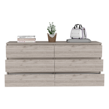 Load image into Gallery viewer, 6 Drawer Double Dresser Tronx, Superior Top, Light Gray Finish-2
