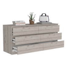 Load image into Gallery viewer, 6 Drawer Double Dresser Tronx, Superior Top, Light Gray Finish-4
