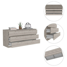 Load image into Gallery viewer, 6 Drawer Double Dresser Tronx, Superior Top, Light Gray Finish-6
