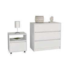 Load image into Gallery viewer, Milford 2 Piece Bedroom Set, Nightstand + Dresser, White Finish-1

