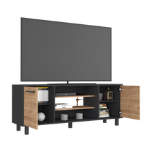 Load image into Gallery viewer, Tv Stand for TV´s up 55&quot; Washington, Four Shelves, Black Wengue / Pine Finish-3

