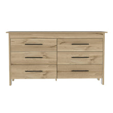 Load image into Gallery viewer, 6 Drawer Double Dresser Wezz, Four Legs, Superior Top, Light Oak / White Finish-3
