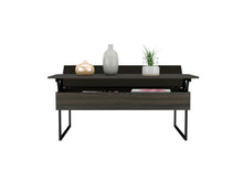 Load image into Gallery viewer, Lift Top Coffee Table Wuzz, Two Legs, Two Shelves, Carbon Espresso / Black Wengue Finish-2

