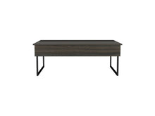 Load image into Gallery viewer, Lift Top Coffee Table Wuzz, Two Legs, Two Shelves, Carbon Espresso / Black Wengue Finish-3

