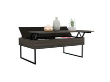 Load image into Gallery viewer, Lift Top Coffee Table Wuzz, Two Legs, Two Shelves, Carbon Espresso / Black Wengue Finish-4

