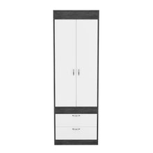 Load image into Gallery viewer, Armoire Tarento,Two Drawers, Smokey Oak / White Finish-3
