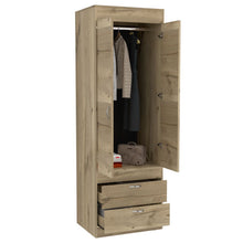 Load image into Gallery viewer, Armoire Tarento,Two Drawers, Light Oak / Black Wengue Finish-4
