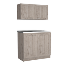 Load image into Gallery viewer, Cabinet Set Zeus, Two Shelves, Light Gray Finish-5
