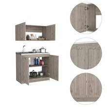 Load image into Gallery viewer, Cabinet Set Zeus, Two Shelves, Light Gray Finish-6
