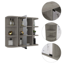 Load image into Gallery viewer, Medicine Cabinet Milano, Six External Shelves Mirror, Light Gray Finish-2
