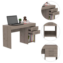 Load image into Gallery viewer, Computer Desk Limestone, Two Drawers, Light Gray Finish-2
