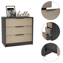 Load image into Gallery viewer, 3 Drawers Dresser Maryland, Superior Top, Black Wengue / Pine Finish-2
