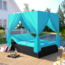 Load image into Gallery viewer, U_STYLE Outdoor Patio Wicker Sunbed Daybed with Cushions, Adjustable Seats-1
