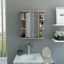 Load image into Gallery viewer, Medicine Cabinet Milano, Six External Shelves Mirror, Light Gray Finish-0
