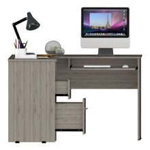 Load image into Gallery viewer, L-Shaped Desk Bradford, Keyboard Shelf, Light Gray Finish-6
