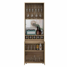 Load image into Gallery viewer, Bar Cabinet Tucson,Five Wine Cubbies, Light Oak Finish-6
