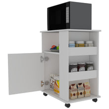 Load image into Gallery viewer, Kitchen Cart Newark, Three Side Shelves, White Finish-4
