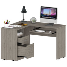 Load image into Gallery viewer, L-Shaped Desk Bradford, Keyboard Shelf, Light Gray Finish-4
